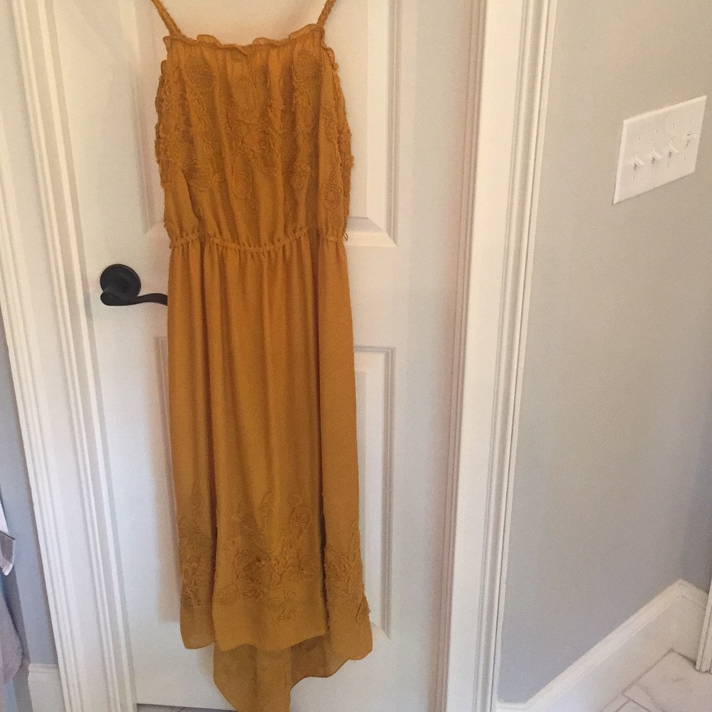 Mustard dress with awesome detail